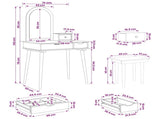 Dressing Table Set FAUSKE 4 pcs White 76 x 50 x 143 cm 3438592