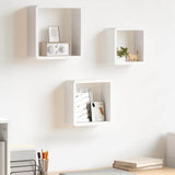 323952 Wall Cube Shelves 3 pcs White MDF
