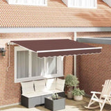Retractable Awning Brown 350 x 200 cm Polyester and Aluminium 3329677