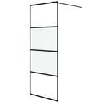 Walk-in Shower Wall Black 80x195 cm Half Frosted ESG Glass 152125