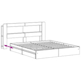 Bed Frame with Storage Grey Sonoma 200 x 200 cm Engineered Wood 3433692