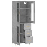 Highboard Concrete Grey 69,5x34x180 cm Engineered Wood 3198581