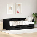 Daybed with Headboard Black Oak 100 x 200 cm Engineered Wood 3333986