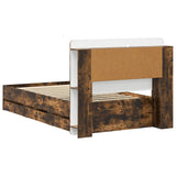 Bed Frame with Storage Smoked Oak 80 x 200 cm Engineered Wood 3434001