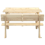 Picnic Table for 4 Kids with Umbrella Hole Solid Wood Fir 4008985