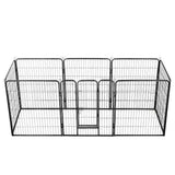 Dog Playpen 8 Panels Steel 80x100 cm Black 170574