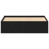 Bed Frame without Mattress Black Oak 120x190 cm Engineered Wood 3329337