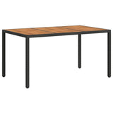 Garden Table Black 150 x 90 x 75 cm Poly Rattan 362544