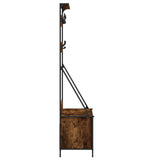 Clothes Rack with Shoe Storage Smoked Oak 100x41x184 cm 837869