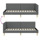 Corner Bed Frame with Headboard Dark Grey 80 cm x 200 cm Velvet 42016174