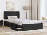 Bed Frame with Drawer Black 90 x 200 cm Engineer Wood 3412631