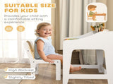 Kids Desk and Chair Set, Children Study Table with Storage and Shelves for Study Room, Gift for 3-8 T3398P553214