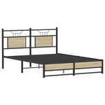 Bed Frame without Mattress Sonoma Oak 137x190 cm Engineered Wood 4106961