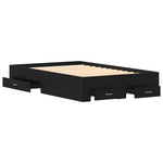 Bed Frame with Drawers Black oak 120 x 200 cm Engineered wood 3333971