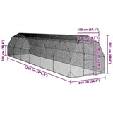 Chicken Run 2.5x12x2.25 m Galvanised Steel 3328520