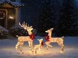 3-Piece Lighted Christmas Reindeer Set Outdoor Decorations, Weather Proof Sparkling Deer 82158509