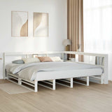 Bookcase Bed without Mattress White 200x200cm Solid Wood Pine 3324488