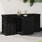 Balcony Set 2 Seater Black Solid Wood Pine 825062