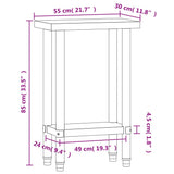 Kitchen Work Table 55x30x85 cm Stainless Steel 376450