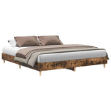 Bed Frame Smoked Oak Engineered wood Large Durable Bed Frame 3328703