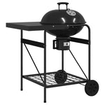 ZNTS Charcoal Grill Cart with Lid Black 96x72x113 cm Metal 42003856