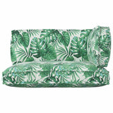 Pallet Cushion Set 3 pcs Green Leaf Pattern Oxford Fabric 3329097