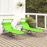 Folding Sun Lounger Folding 2 pcs Green 190 x 57 x 81 cm Oxford 42003138