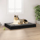 Dog Bed Black 91,5x64x9 cm Solid Wood Pine 820865