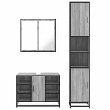 3 Piece Bathroom Furniture Set Grey Sonoma Engineered Wood 3301093