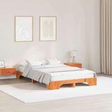 Bed Frame Wax Brown 120 x 200 cm Solid Pine Wood 872865