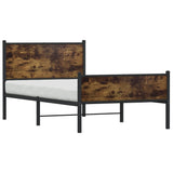 Metal Bed Frame without Mattress Smoked Oak 100x190 cm 4007844