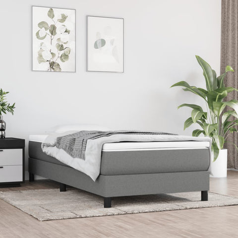 Box Spring Bed Frame Dark Grey 90x200 cm Fabric 3120485