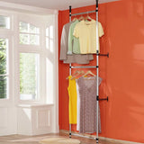 Telescopic Wardrobe System with Shelves Aluminium 321106