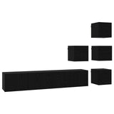 TV Cabinet Set 6 pcs 80 x 30 x 30 cm Black Oak Engineered Wood 3438603