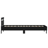 Bed Frame without Mattress with LED Lights Black 75x190 cm Small Single 838751