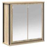 Bathroom Furniture Set with Shelf 5 pcs Sonoma Oak and Black 3328385