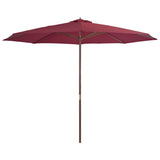 Garden Parasol with Wooden Pole 350 cm Burgundy 44531