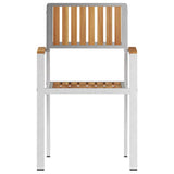 Garden Chair 2 pcs Solid Teak Wood and Stainless Steel 42006203