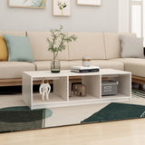 Coffee Table White 110x50x34 cm Solid Pinewood 809913