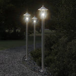 ZNTS Outdoor Floor Lamps 3pcs Silver 120 cm Stainless Steel 4006384