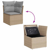 Garden Sofa Set with Cushion 6 pcs Beige Poly rattan 3357023