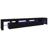 TV Cabinet with LED Lights Black 260x36.5x40 cm 3152779