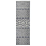 Outdoor Flatweave Rug 80x250 cm Blue Stripes 340835