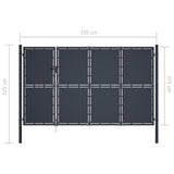 Garden Gate Steel 350x175 cm Anthracite 144539