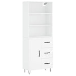 Highboard White 69.5x34x180 cm Engineered Wood 3189437