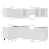 11 Piece Kitchen Cabinet Set Lyon White Engineered Wood 3067664