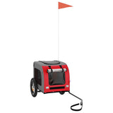 Pet Bike Trailer Red and Grey Oxford Fabric and Iron 93824