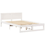 Bed Frame with Headboard White 120 x 200 cm Solid Pine Wood 873275