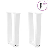 ZNTS Dining Table Legs V-Shape 2 pcs White 28x cm Steel 4012621