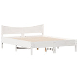 Bed Frame without Mattress White 150x200 cm King Size Solid Wood Pine 3216367